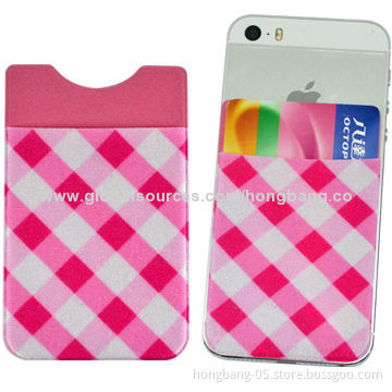 Sticky mobile phone pocket